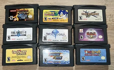 Lot Of 9 Working/ Tested GBA Game Bundle Fire Emblem Megaman Sword Of Mana More • $200