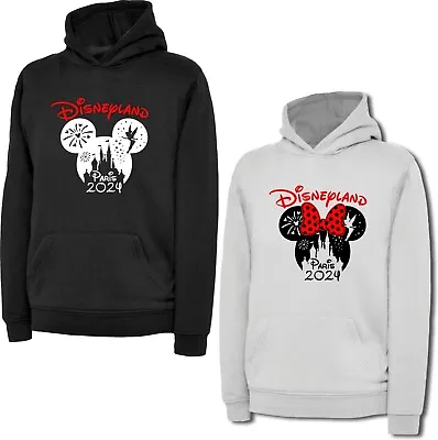 Disneyland Paris 2024 Pack Hoodie Mickey Mouse Minnie Mouse Cartoon Lovers Top • £20.99