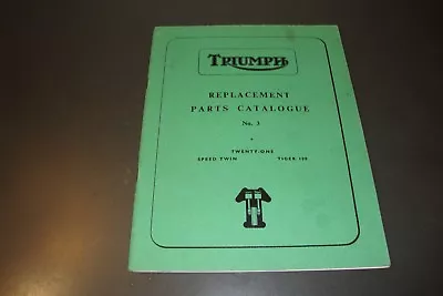 1960 Triumph Replacement Parts Catalogue #3 Twenty-one Speed Twin Tiger 100 • $12