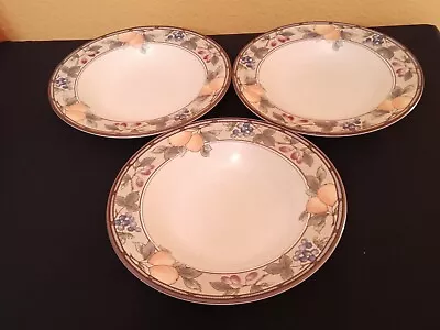 Mikasa Intaglio Garden Harvest #CAC29 Rim Soup Bowl Set Of 3 • $12