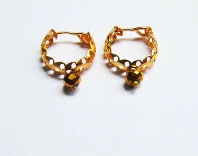 $21.86 • Buy Indian Gold Plated Hoop Earrings Set Small Bali Jhumki For Kids Children Jewelry