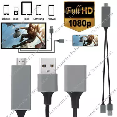 1080P HD HDMI Mirroring Cable Phone To TV HDTV Adapter For IPhone/Android/iPad • $3.13