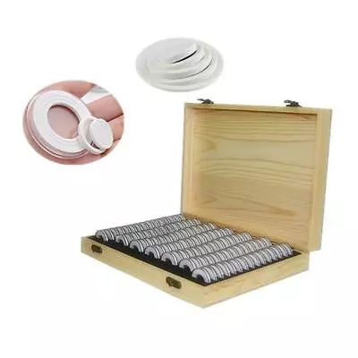 Wooden Storage Box Holder For 20*Coin Capsules Organizer Protector Container USA • $13.99