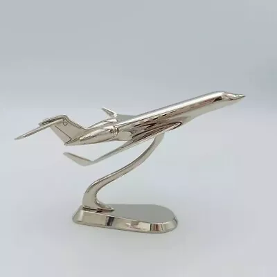 Premium Solid Metal Gulfstream G650 12cm Airplane Model Silver Plated • $67.99