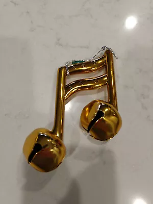 Gold Colored Musical Note Ornament Bell • $9.99