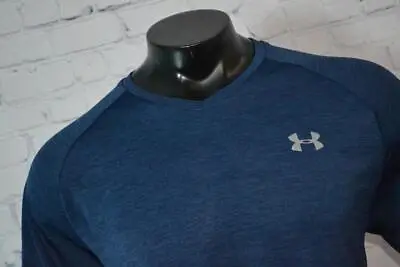 47317-a Under Armour Gym Shirt Loose Fit Performance V-Neck Blue Size XL Mens • $22.99