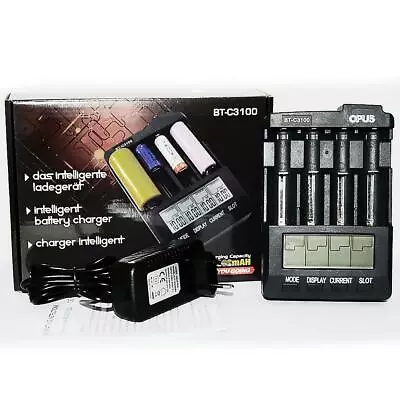 OPUS BT-C3100 V2.2 Smart Battery Charger Four Slots Rechargeable Battery Charger • £40.19