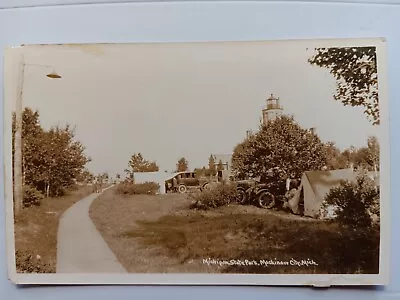 Vintage B/W Postcard: Michigan State Park Mackinaw City Michigan • $3.25