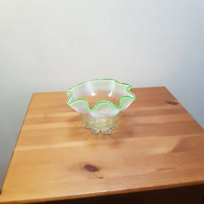 Stourbridge Gree Vaseline  / Opalescent Glass Bowl • £24.99