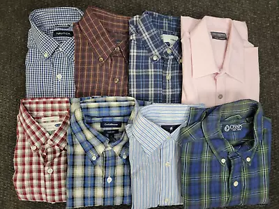 Lot Of 8 Men's Long Sleeve Button Down Dress Shirts Size Small 14-14 1/2 • $27.20