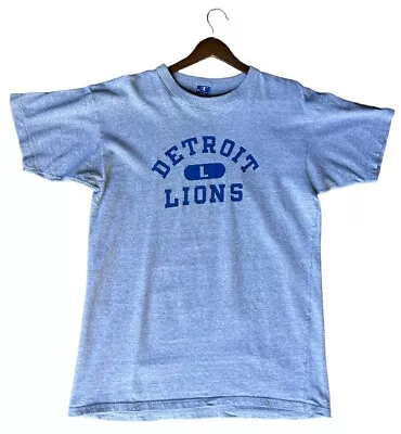 Vintage 80s Champion Lions Shirt Size Large Made In USA Single Stitch Grey • $39.99