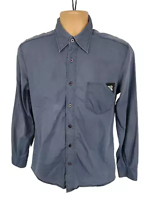 Mens Moschino Jeans Size Small S Denim Blue Long Sleeve Slim Work Casual Shirt • $18.66