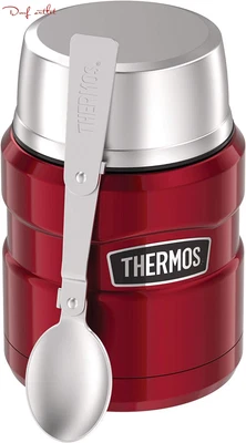 Thermos Stainless King Vacuum Insulated Food Jar Flask Hot Cold 470Ml Red • $35.99