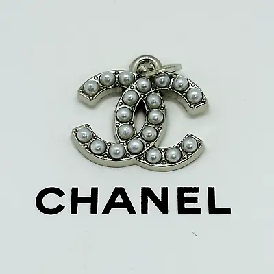 CHANEL Vintage Necklace Charm Parts Pearl X Silver 18 × 14mm With Engraving • $39.99