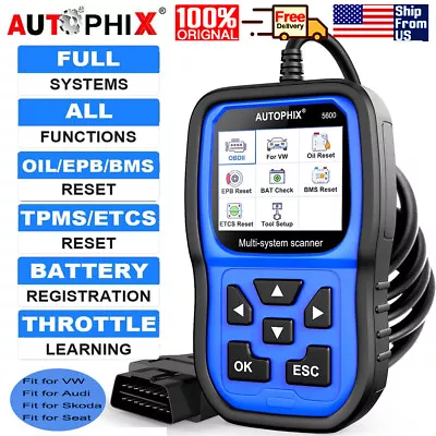 All System OBD2 Scanner EPB ABS Oil BMS Car Code Reader Diagnostic Tool For VW • $49