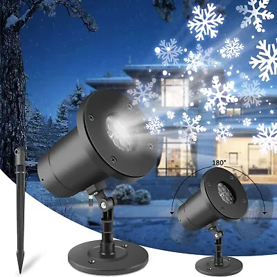 LED Snowflake Christmas Projector Light Laser Landscape Lamp Holiday Decoration • $14.99