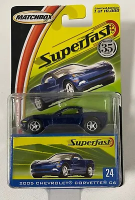 Matchbox Superfast #24 2005 Chevrolet Corvette C6 In Dark Blue  MOC • $9.95