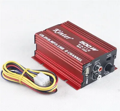 Car Stereo Amplifier 2 Channel 12V Amp Electrical Hi-Fi Mini 500W Bass Subwoofer • $26.90