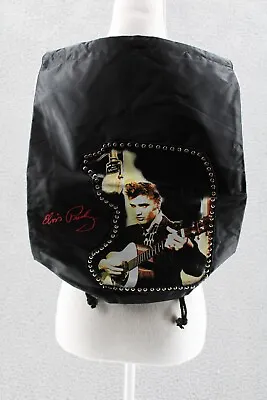 Lined Elvis Drawstring Backpack By Ashley M. Elvis Pic W/ Guitar Studded Border • $68.35