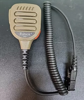 Rataok IP65 Waterproof Shoulder Mic Audio Compatible With Motorola. Dark Tan Kak • $18.99