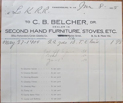 £10.51 • Buy Parkersburg, WV 1905 Letterhead, Second Hand Furniture Stoves, West Virginia