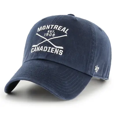 Montreal Canadiens '47 Brand Navy Blue Axis Clean Up Adjustable Dad Hat • $29.99