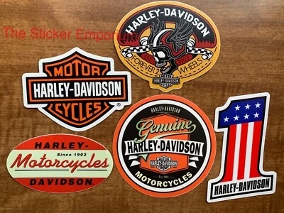 $19.95 • Buy (5) Harley Davidson Motorcycle Vintage Style Stickers Truck Toolbox Helmet Decal