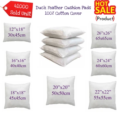 £9.49 • Buy Hotel Quality Duck Feather& Down Cushion Pads,Inserts,Inners, 16,18,20,22,24  