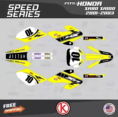 Graphics Kit For HONDA XR80 XR100 (2001-2003) Speed Series - Yellow • $59.99