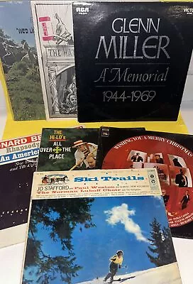 Seven LP Albums Glen Miller;Watergate;Seekers;Ski Trails;Leonard Bernstein;Hi-Lo • $29.99