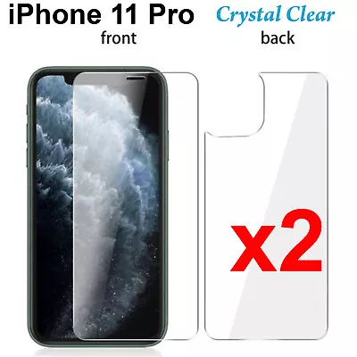 $5.50 • Buy X2 Soft 4H PET Film Screen Protector For Apple Iphone 11 PRO Front And Back