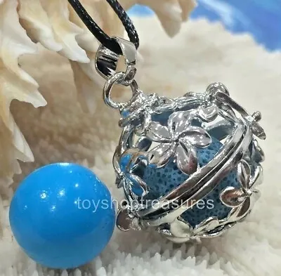 Angel Caller  Harmony Chime Ball & Aromatherapy Diffuser Necklace Lava Blue • $10.95