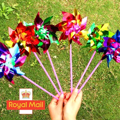 10PCS Plastic Windmill Pinwheel Wind Spinner Lawn Garden Decor Kids Toy • £4.59