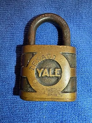 Yale Texaco Padlock Brass Lock - No Key  The Texas Company  Logo • $9.99