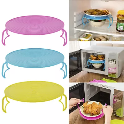 3Pcs Microwave Folding Tray 3-in-1 Multipurpose Foldable Microwave Plate .] • £9.49