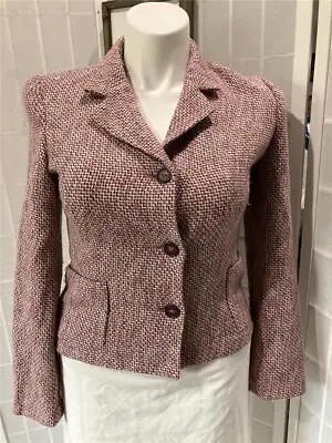 Women's Merona Medium Dusty Pink Microcheck Woven Button Up Blazer • $16.20