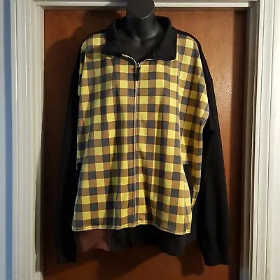 Vintage Men’s Smoke Rise Full Zip Yellow Brown Checkered Jacket. SZ 3XL. Coat • $18.50