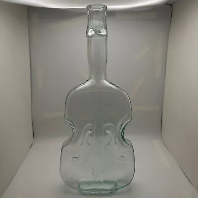 Vintage 10” Clear Glass Violin | Cello Bottle Hand Blown • $18.99