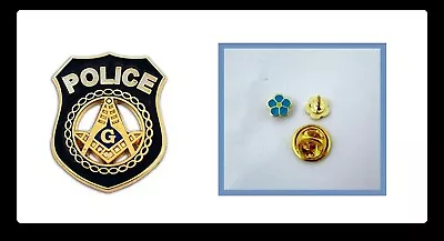 LOT 2 NEW Masonic Police & Forget Me Not Flower Freemason Lapel Pin - Tie Tac • $11.89