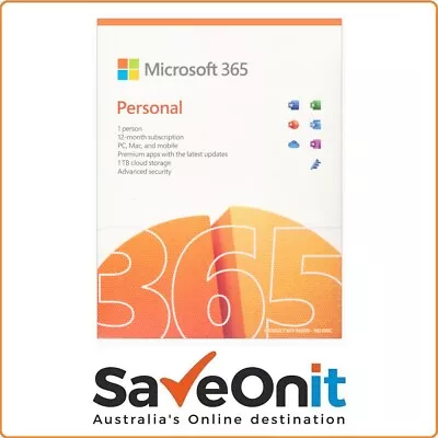 $95 • Buy Microsoft 365 Personal Office 1 User 1 Year Licence Email