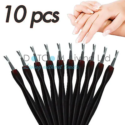 10 PCS Cuticle Pusher Trimmer Cutter Remover Pedicure Manicure Nail Art Tool Kit • £2.75