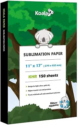 150 Sheets Koala Sublimation Paper 11x17 For Inkjet Heat Transfer Epson Printer • $27.99