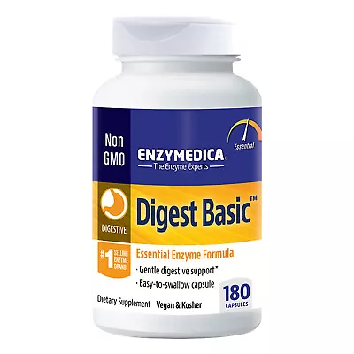 Enzymedica Digest Basic 180 Capsules Gentle Digestive Support Vegan Kosher • $26.24