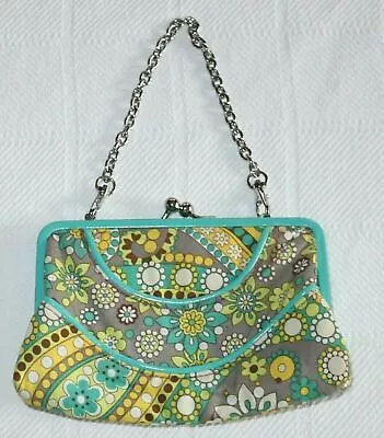 VERA BRADLEY Lemon Parfait Pattern Kisslock Small Convertible Clutch/Purse EXC • $29.99