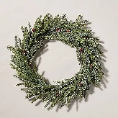 26  Faux Spruce & Pinecone Christmas Wreath - Hearth & Hand With Magnolia • $23.99