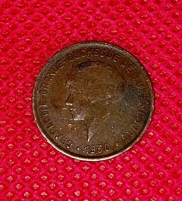 1930-5 Centimes-Charlotte! Luxembourg. Bronze. Circulated. • $0.99