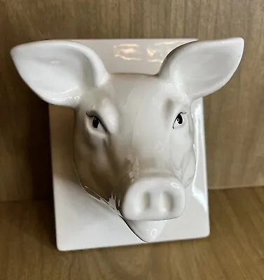 Vintage Ceramic Pig Head Farm House Dish Towel Apron Holder Hanger 3D Wall Mount • $19.99