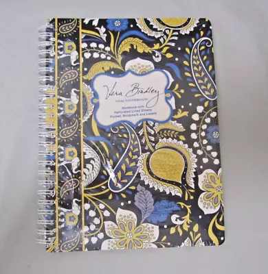 NWT VERA BRADLEY MINI NOTEBOOK ELITE BLUE 6  X 8.5  Lined Sheets Pocket Bookmark • $15.95