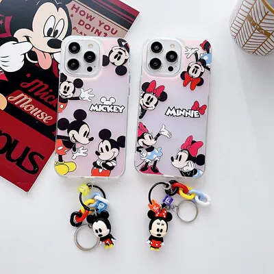 Mickey Minnie Mouse Double-sided Laser Hard Add Doll PhoneCase For IPhone 15 Pro • $9.19