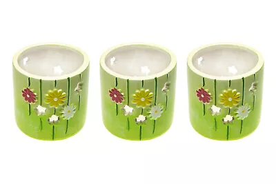 3 X BNWT Ceramic Tealight Holder Floral Pattern Garden Lot Bundle Green Easter • £5.99